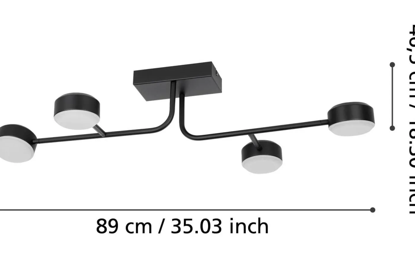 Clavellina Plafond 89cm LED 3000K 27W Svart