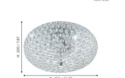 Kristallplafonder<Eglo Clemente Kristallplafond 35cm Krom