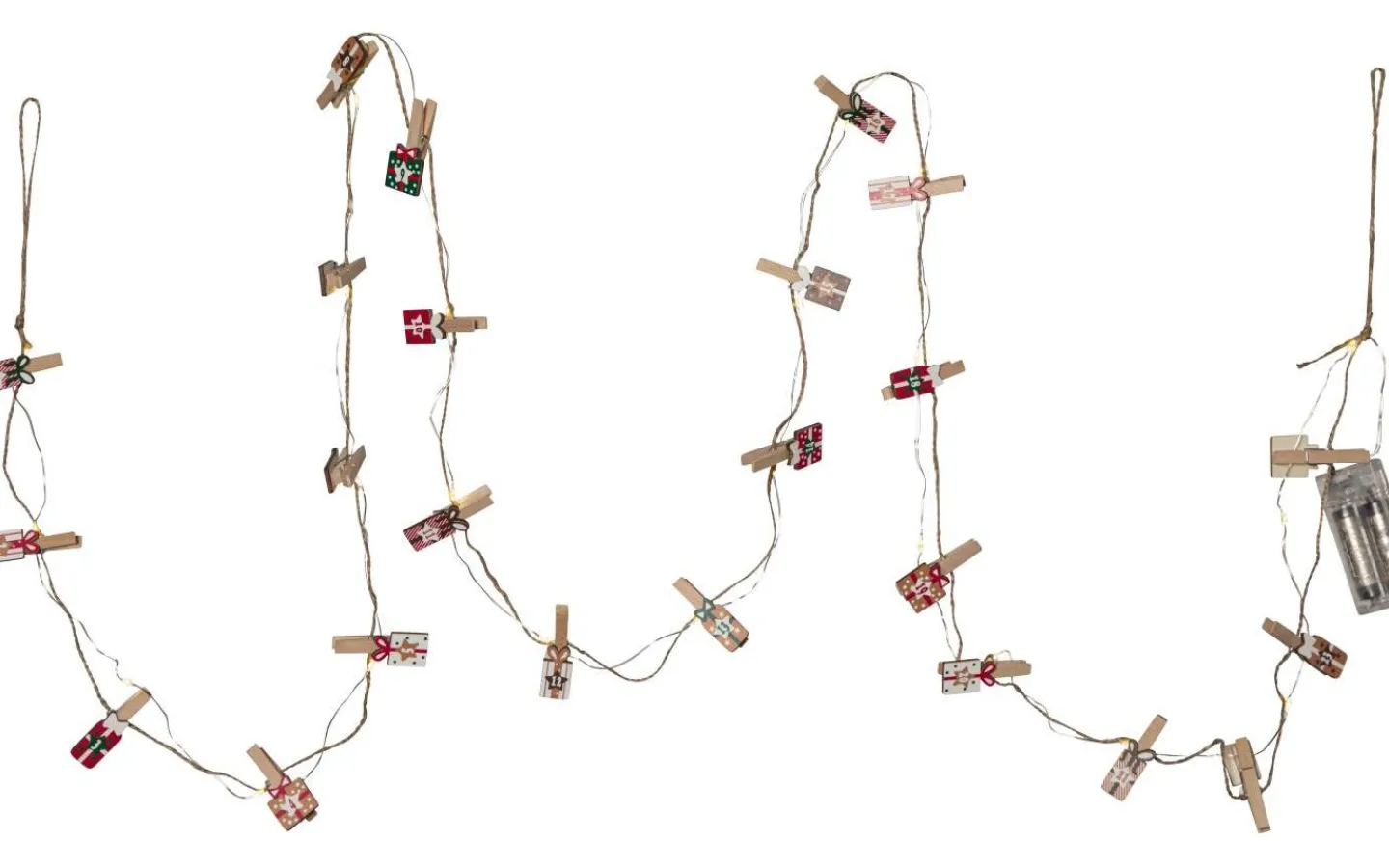 Batteri Julpynt Inomhus<Star Trading Clippy Advent Ljusslinga 2,4m Multifärgad Varmvit