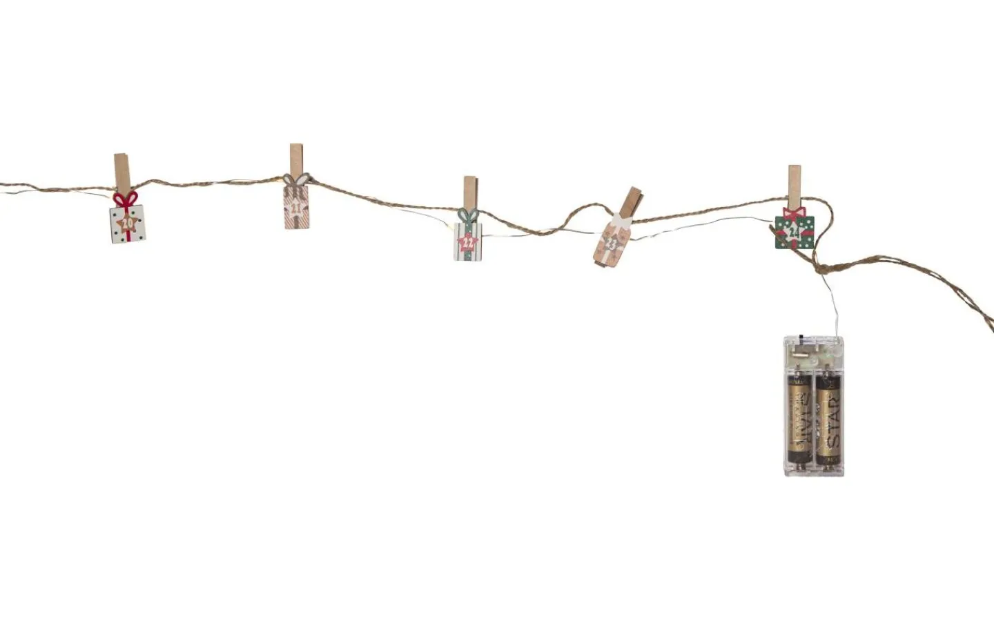 Batteri Julpynt Inomhus<Star Trading Clippy Advent Ljusslinga 2,4m Multifärgad Varmvit