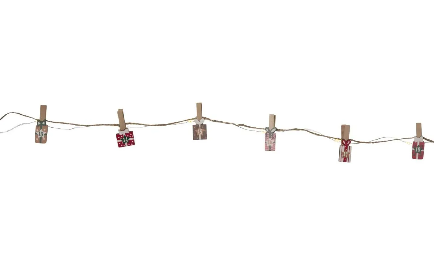 Batteri Julpynt Inomhus<Star Trading Clippy Advent Ljusslinga 2,4m Multifärgad Varmvit