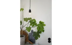 CableCup Cloud Pendel E27 Silikon 3m kabel Svart* Sladdställ Med Sockel