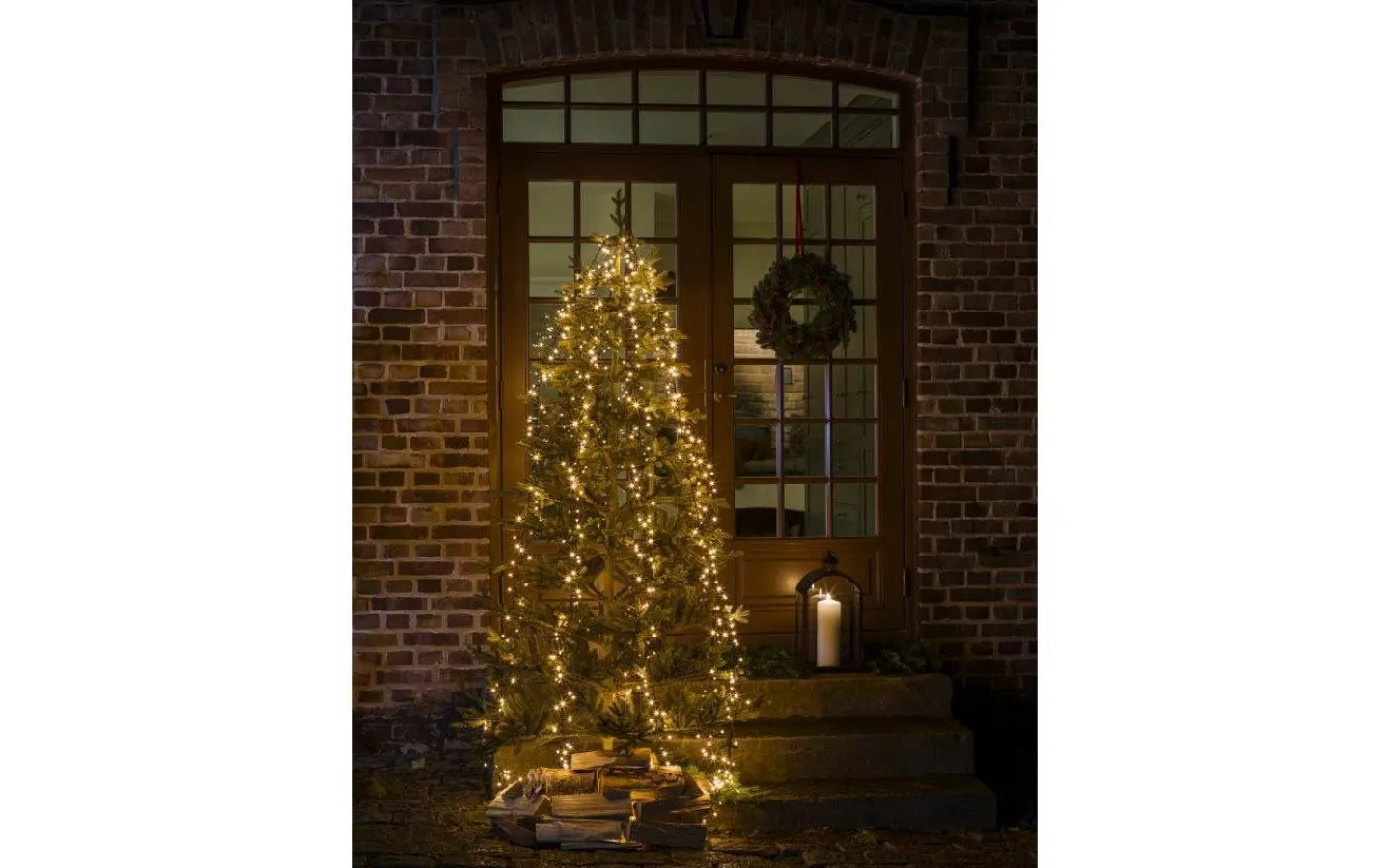 Julgransbelysning<Konstsmide Cluster Julgransslinga LED 4m Frost Amber, Timerfunktion IP44