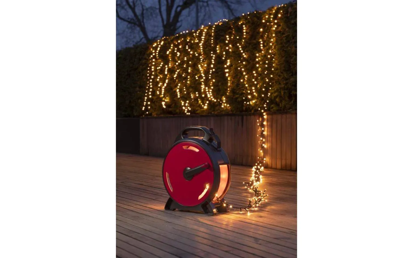 Clusterslinga LED med Sladdvinda 21,98m Amber IP44