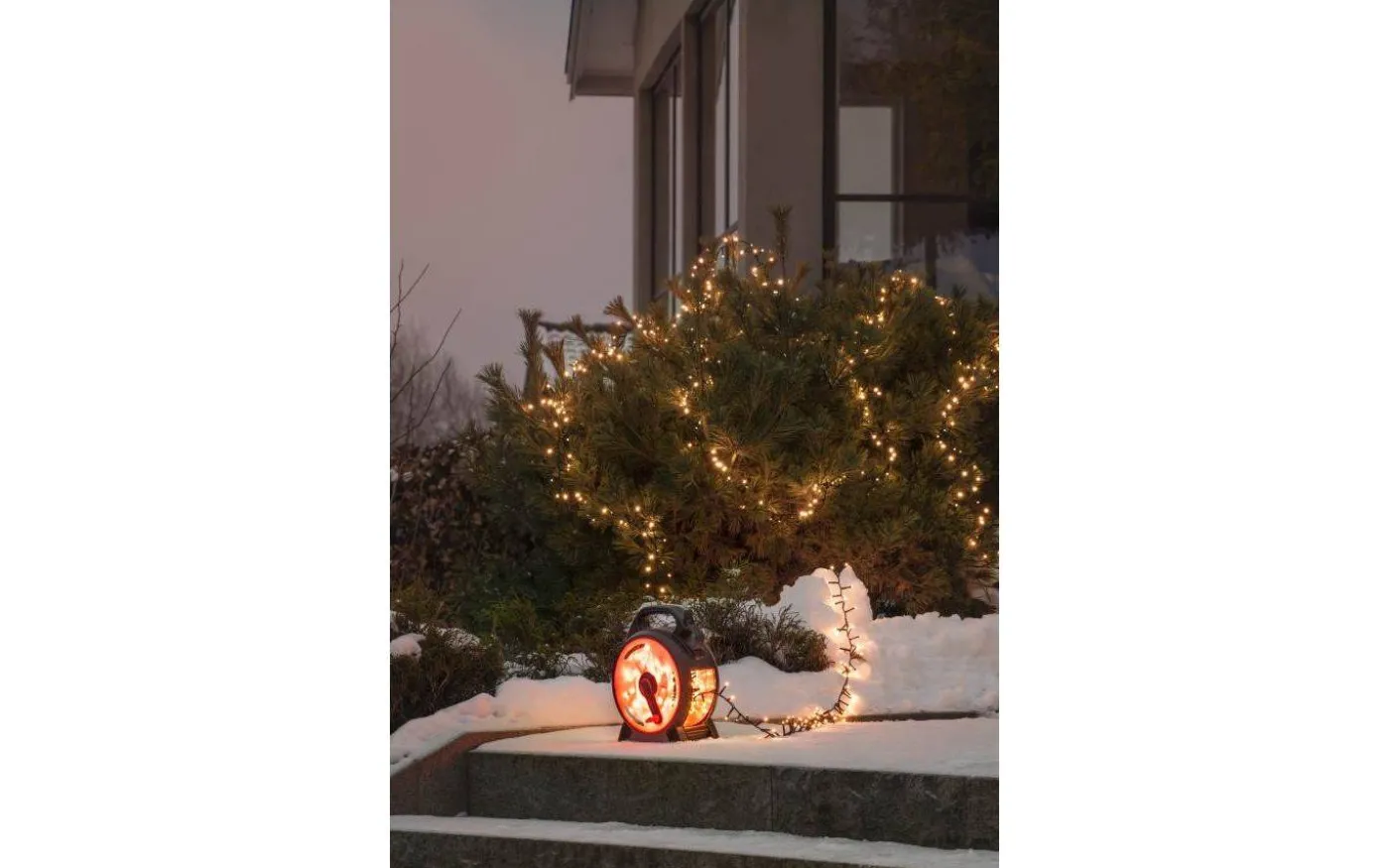 Clusterslinga LED med Sladdvinda 8,8m Amber IP44