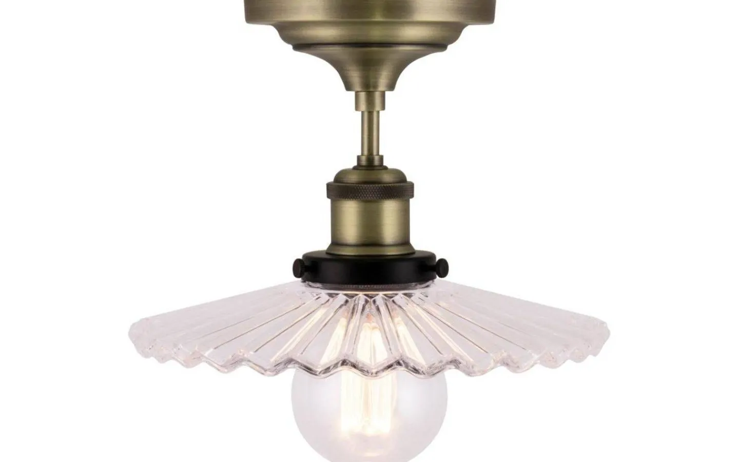 Hall & Trappa|Plafonder<Globen Lighting Cobbler Plafond 25cm E27 Antikmässing/Klar