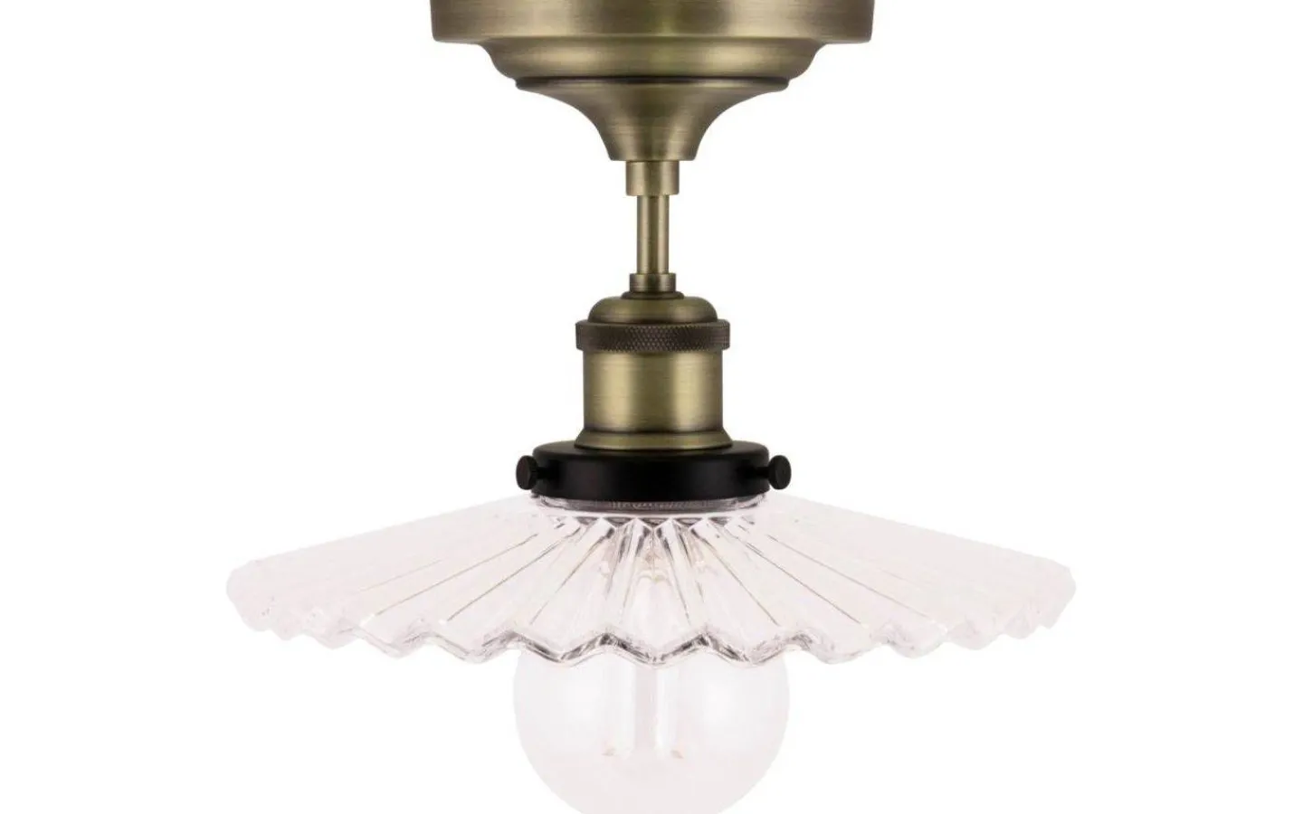 Hall & Trappa|Plafonder<Globen Lighting Cobbler Plafond 25cm E27 Antikmässing/Klar