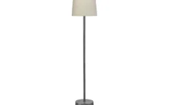 PR Home Columbus Golvlampa 131cm Råsilver med lampskärm Sofia Natur* Golvlampor