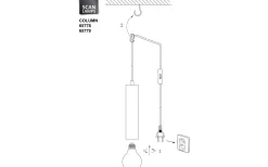Column Fönsterlampa 35cm Antik