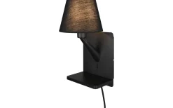 Trio Lighting Comfort Vägglampa E14 mattsvart med laddningsstation* Läslampor
