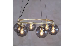 Como Takkrona 65cm 6 Kupoler Mässing/Rök