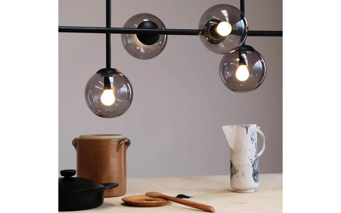 Como Taklampa 93cm Rök/Svart