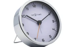Bordsklockor<NeXtime Company Alarm Alarmklocka Ø9cm Vit/Metall