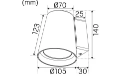 Upp Eller Nedljus Lampor<Hidealite Cone Vägglampa GU10 Grå IP54