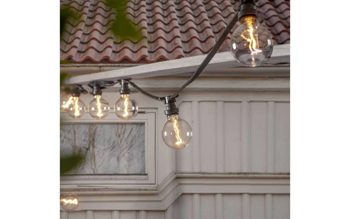 Star Trading Connecta Partyslinga Flatkabel 10xE27 7,35m Svart IP44* Partyslingor Utomhus 230V|Partyslingor Utomhus 230V