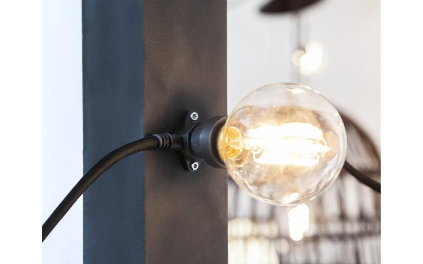 Star Trading Connecta Partyslinga 10xB22 7,35m Svart IP44* Partyslingor Utomhus 230V|Partyslingor Utomhus 230V