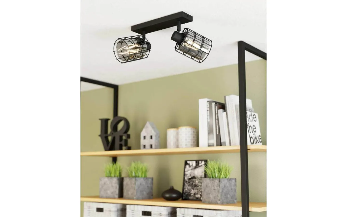 Eglo Consaca Takspotlight 34cm 2L Svart* Avlånga Takspotlights|Takspot Med 2 Lampor