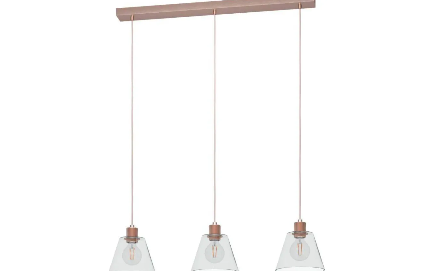 Copley Taklampa 90cm 3L Roséguld