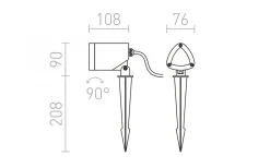 Cosmo Markspot Grå 230V LED 10W IP54 3000K