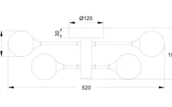 Vardagsrum|Lampetter<Aneta Cosmos Plafond/Vägglampa 53cm Svart/Rök