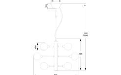 Vardagsrum|Kök & Matplats<Aneta Cosmos Taklampa 52cm 12L Mässing/Opal