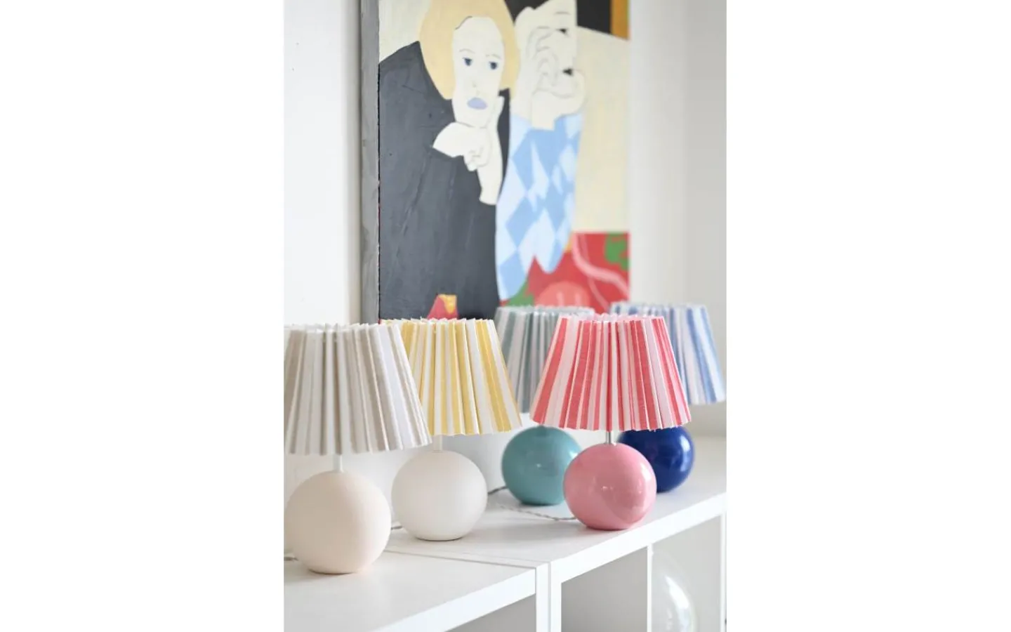 Hallbergs Costa Nova Plisserad Lampskärm Ø21cm Soft Petrol* Plisserade Lampskärmar