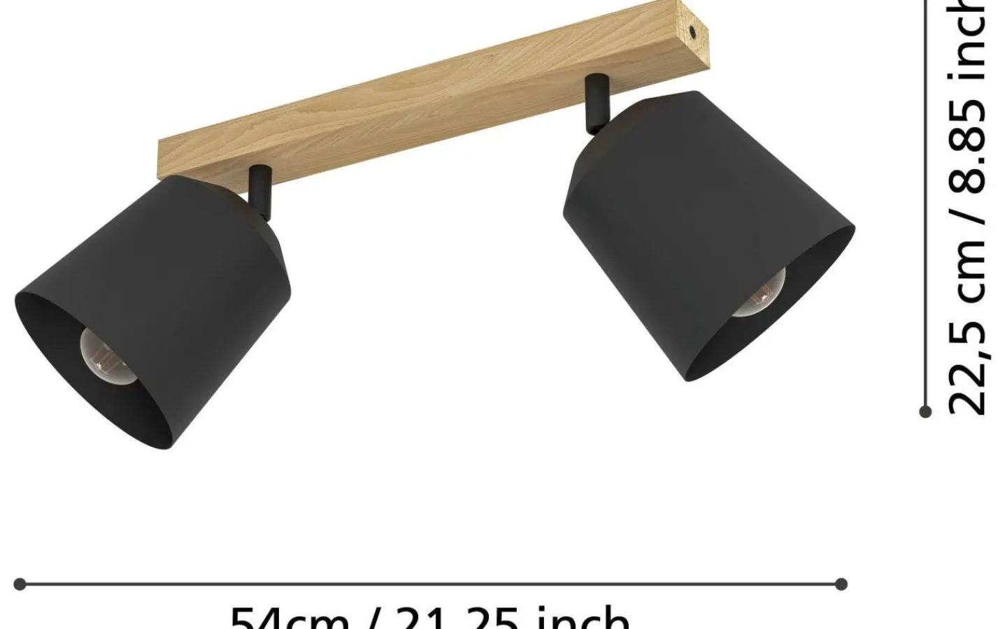 Eglo Cotorro Takspotlight 54cm Brun* Avlånga Takspotlights|Takspot Med 2 Lampor