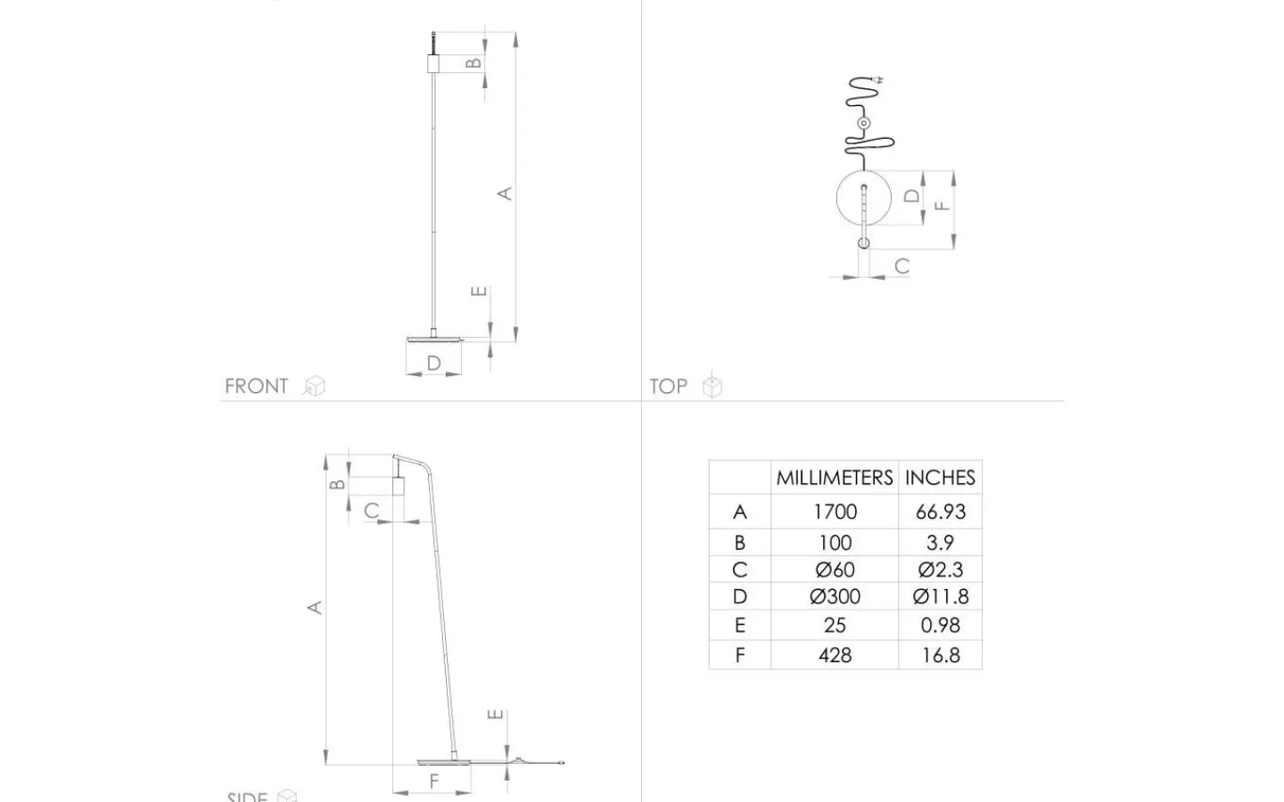 Eglo Cranley Golvlampa 170cm Svart* Golvläslampor