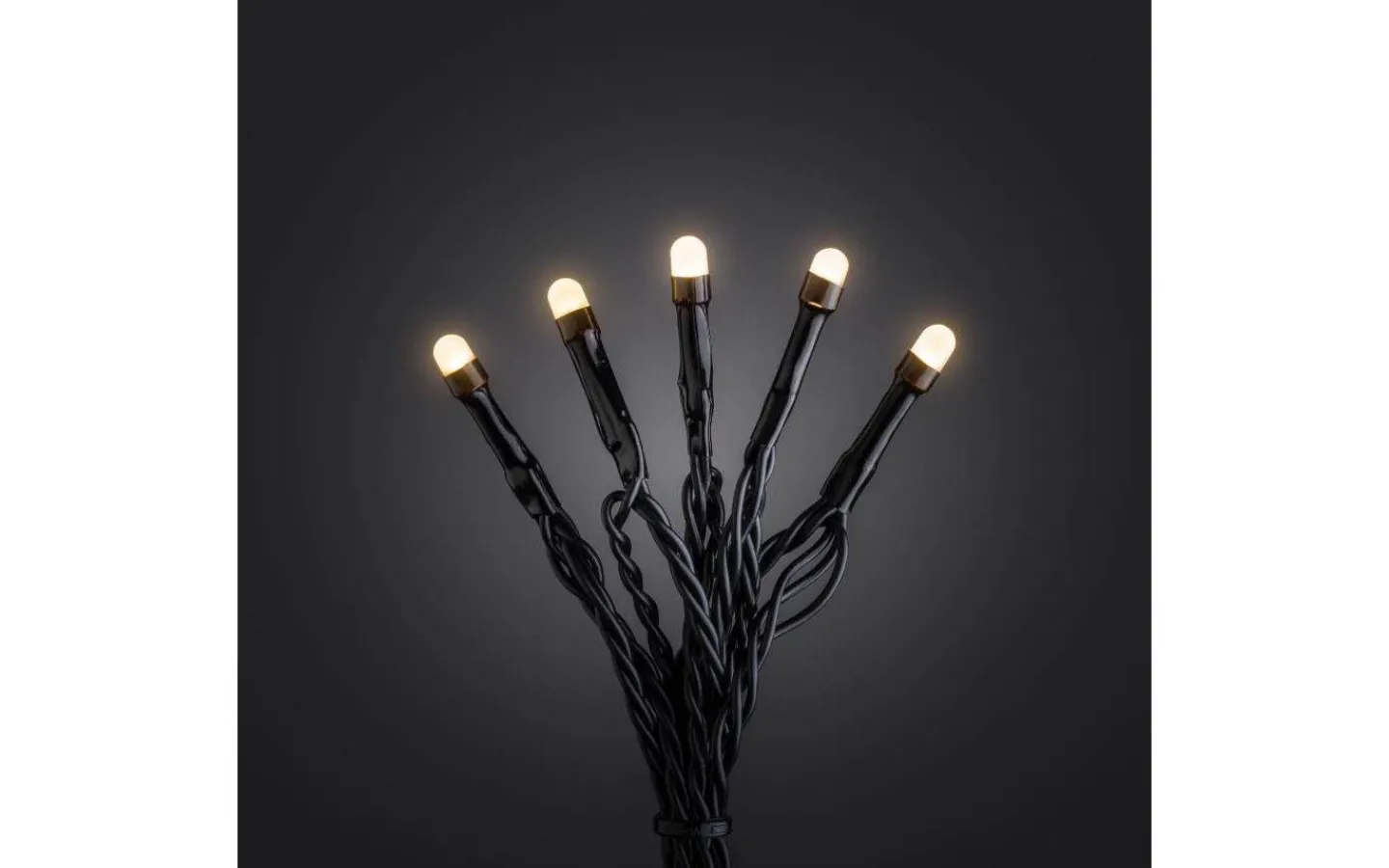 Korta Ljusslingor (1-10M)|Ljusslingor Utomhus<Konstsmide Crisp Ljusslinga 10m Frostad Amber, Svart IP44