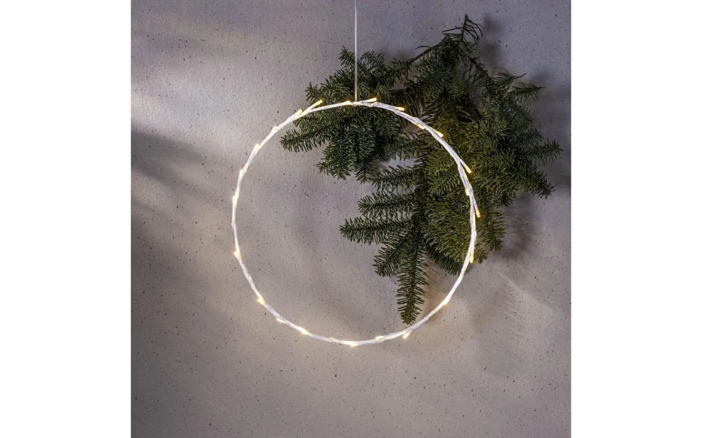 Batteri Julpynt Inomhus|Inomhusdekorationer Batteri<Star Trading Crispy Ring Hängande Dekoration Vit