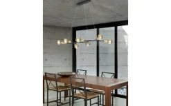 Trio Lighting Cross Taklampa 7xE27 matt svart/guld* Stora Taklampor Ø50-69 Cm