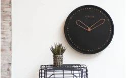 Väggklockor<NeXtime Cross Väggklocka Ø35cm Svart/Guld