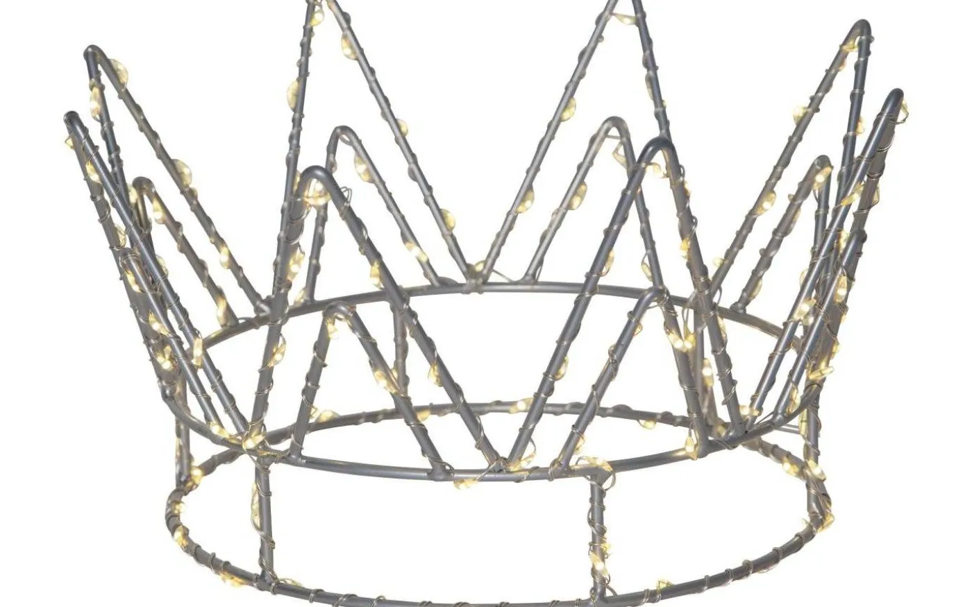 Crown Batteridriven Bordsdekoration 12cm Silver