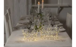 Crown Batteridriven Bordsdekoration 12cm Silver