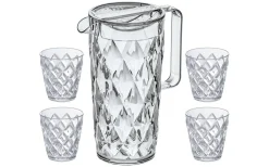 Koziol Crystal Set Karaff inkl 4 Glas Crystal Clear* Plastglas|Karaffer