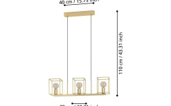 Avlånga Taklampor<Eglo Cumiole Taklampa 78cm Guldfärgad