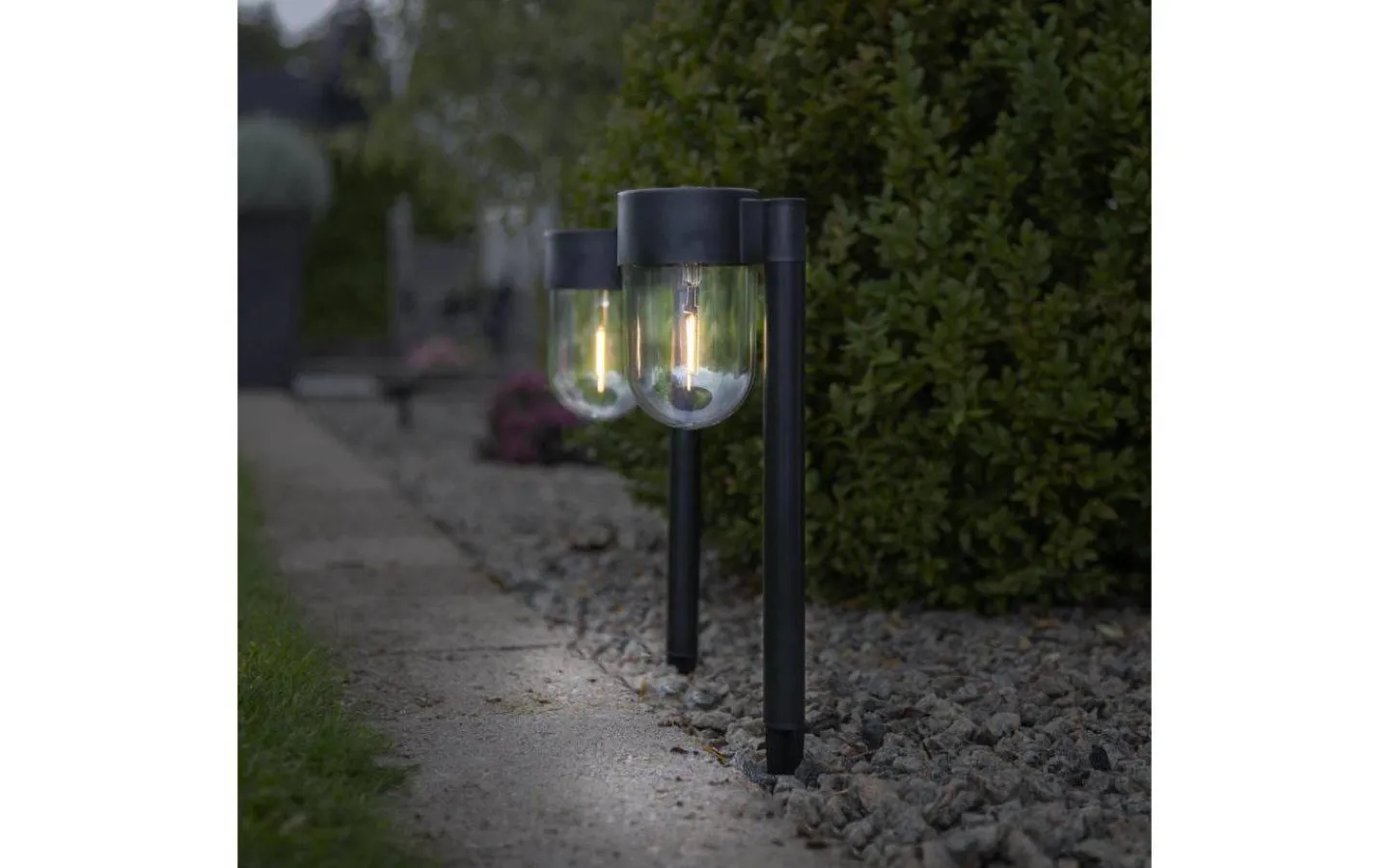 Solcellslampor Stig & Mark|Visa Alla Solcellslampor<Star Trading Cupola Solcellslampa Gångljus 2-Pack 30cm Svart