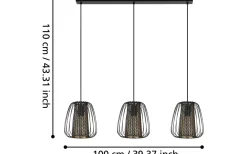 Eglo Curasao Taklampa 100cm Svart* Avlånga Taklampor