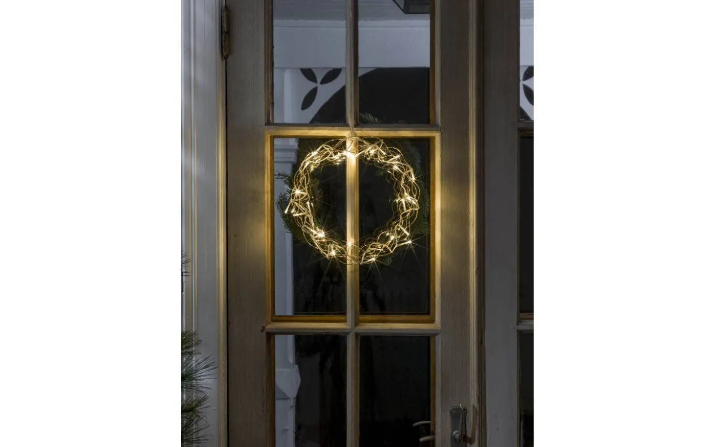 Curle Julkrans 30cm Varmvit LED Guld Inomhus