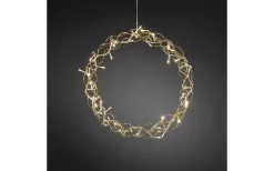Kransar|Julpynt Inomhus<Konstsmide Curle Julkrans 45cm Varmvit LED Guld Inomhus