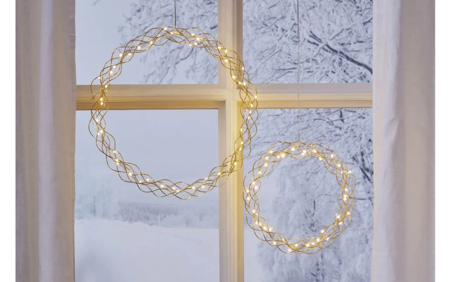 Inomhusdekorationer 230V<Star Trading Curly Krans Dew Drop LED 45cm Mässing