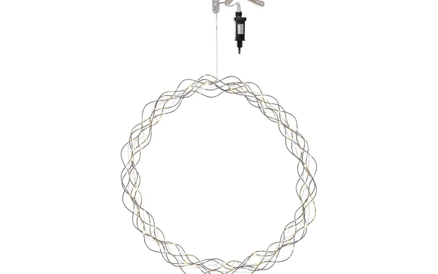 Curly Krans Dew Drop LED 45cm Krom