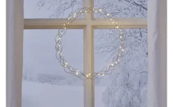 Curly Krans Dew Drop LED 45cm Krom