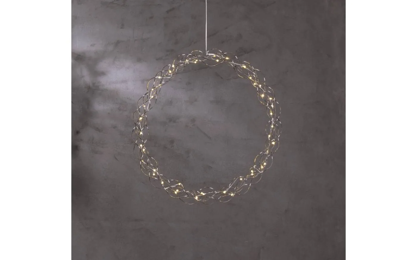 Curly Krans Dew Drop LED 45cm Krom