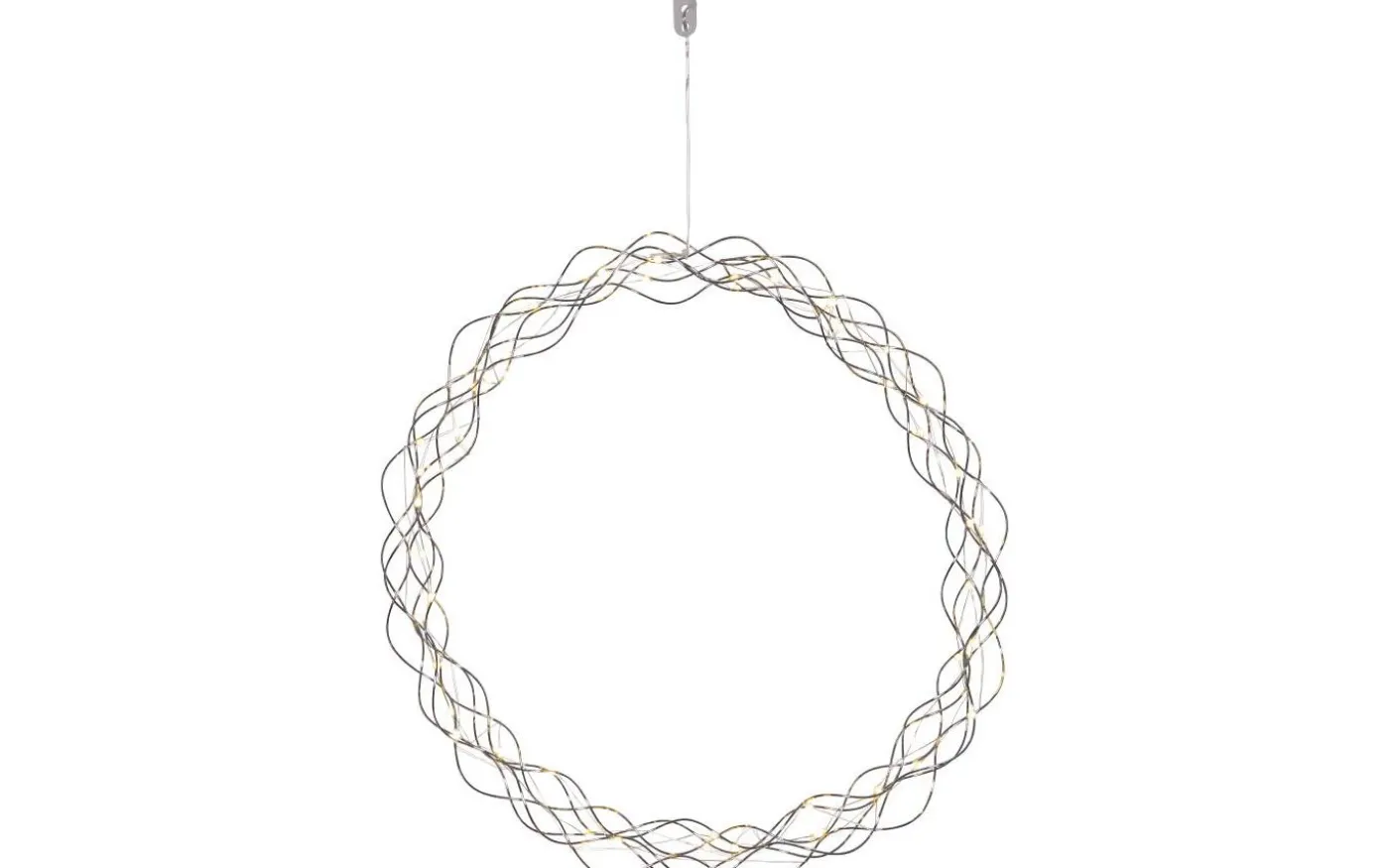 Curly Krans Dew Drop LED 45cm Krom