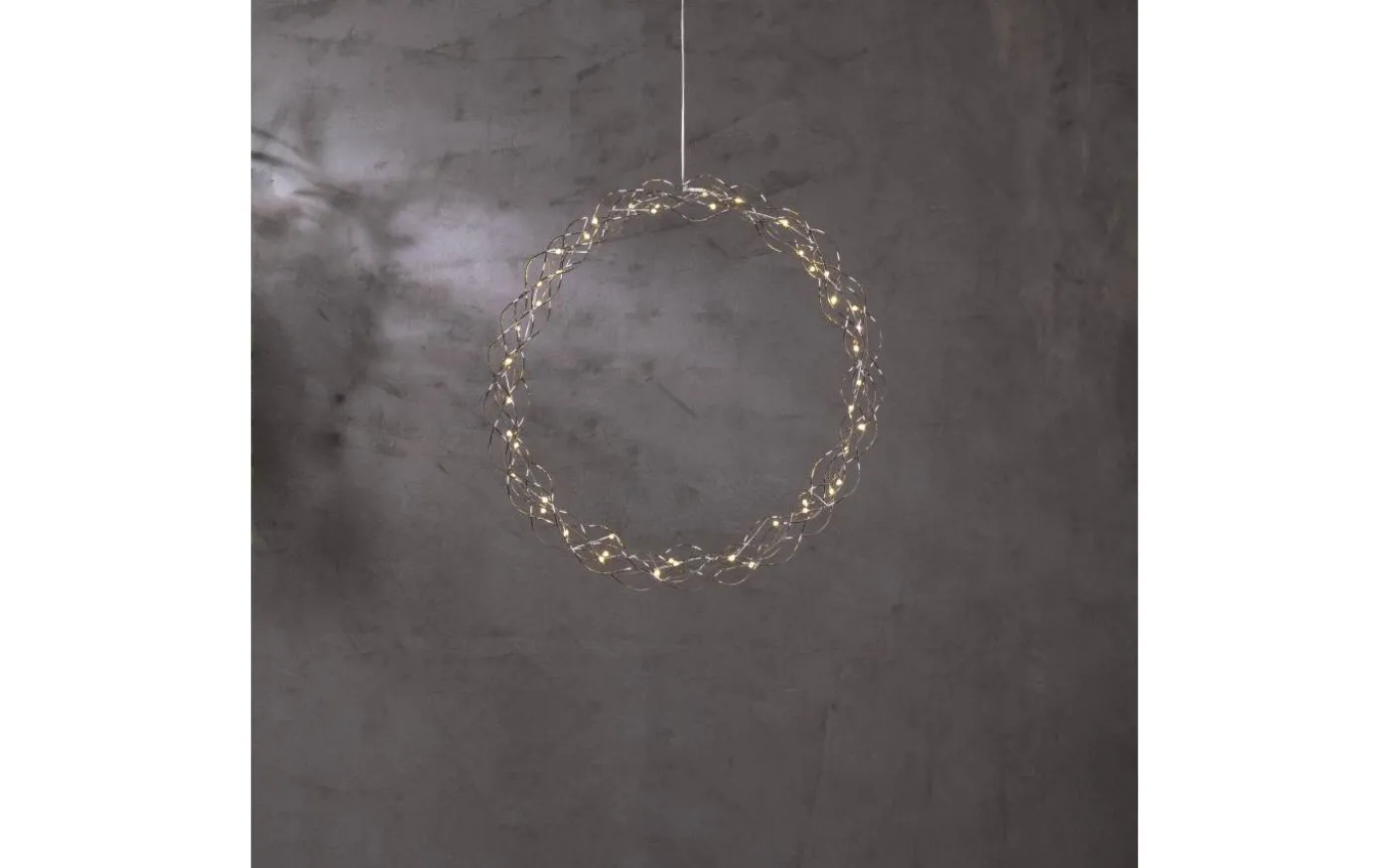 Curly Krans Dew Drop LED 45cm Krom