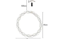 Curly Krans Dew Drop LED 45cm Krom