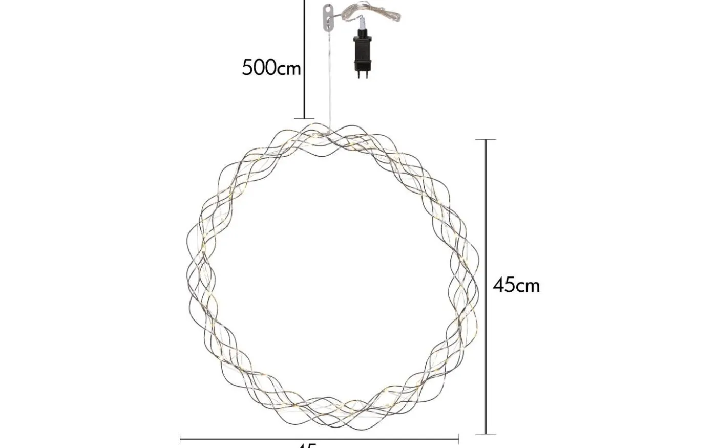 Curly Krans Dew Drop LED 45cm Krom