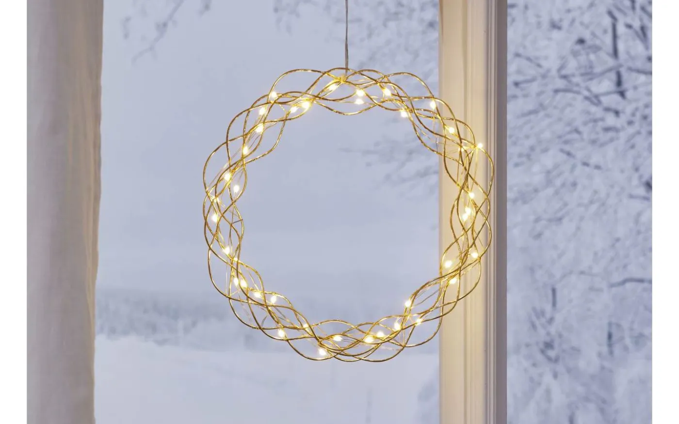 Curly Krans Dew Drop LED 30cm Mässing