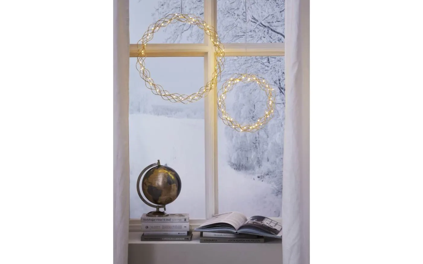 Curly Krans Dew Drop LED 30cm Mässing